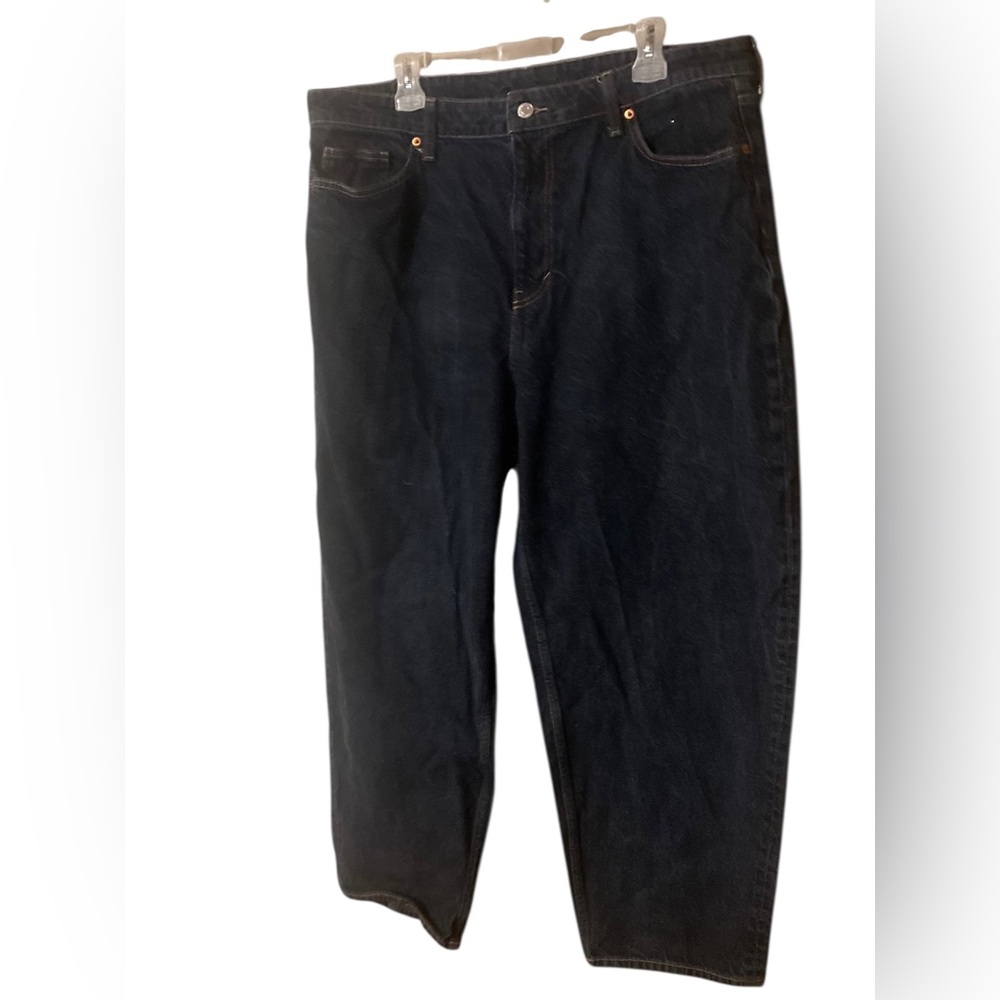 H&M &Denim Barrel Jeans Women’s 18 Loose Fit High Waist Dark Wash 100% Cotton - Picture 14 of 16